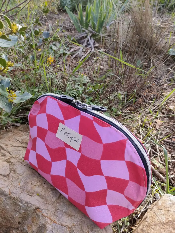 Pochette à Grande Ouverture  (Rose Damier)